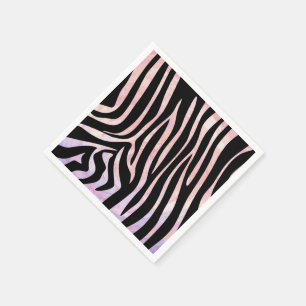 Zebra Black and Pink Print Paper Napkins