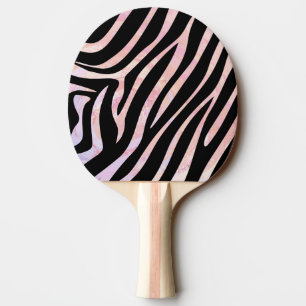 Zebra Black and Pink Print Ping-Pong Paddle