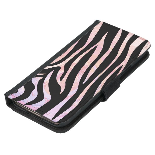 Zebra Black and Pink Print Samsung Galaxy Wallet Case (Bottom)