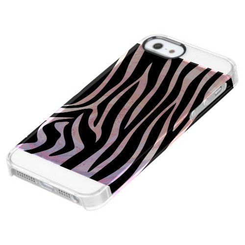 Zebra Black and Pink Print Clear iPhone SE55s Case