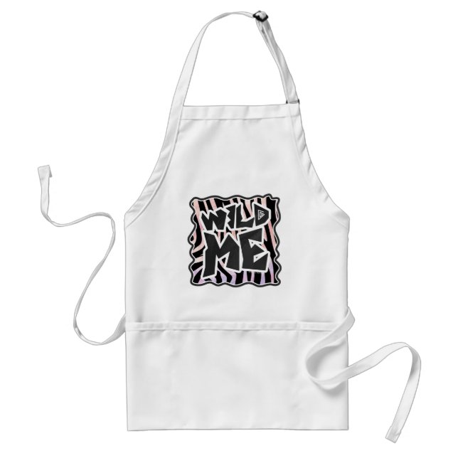 Zebra Black and Pink Wild me Adult Apron (Front)
