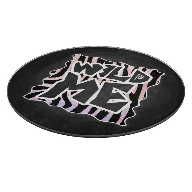 Zebra Black and Pink Wild me Cutting Board (Corner)