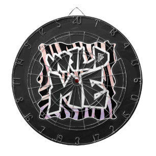 Zebra Black and Pink Wild me Dartboard With Darts