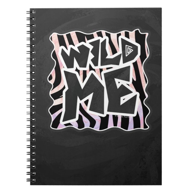 Zebra Black and Pink Wild me Notebook (Front)