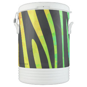 Zebra Black and Rainbow Print Beverage Cooler