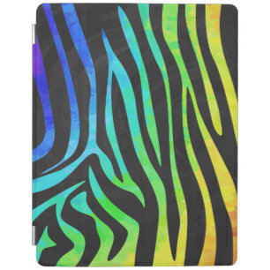 Zebra Black and Rainbow Print iPad Smart Cover