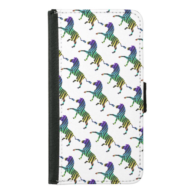 Zebra Black and Rainbow Silhouette Samsung Galaxy Wallet Case (Front)