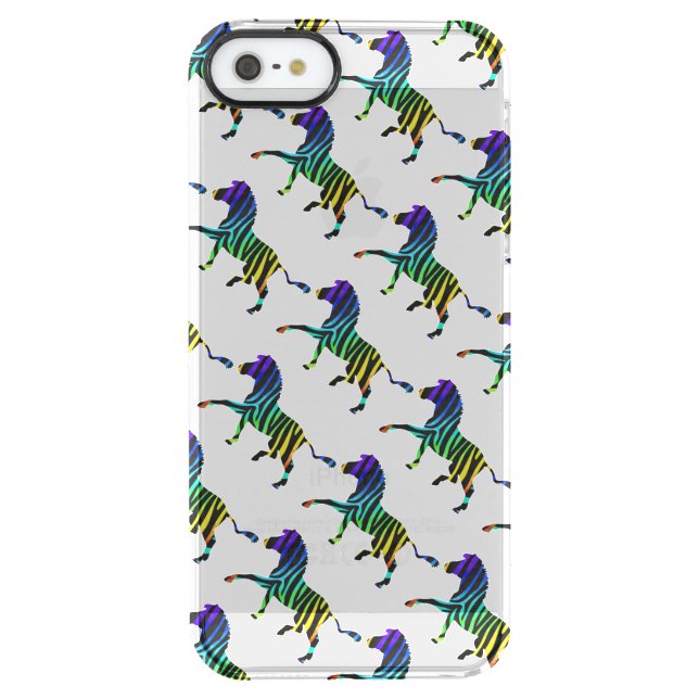 Zebra Black and Rainbow Silhouette Uncommon iPhone Case (Back)