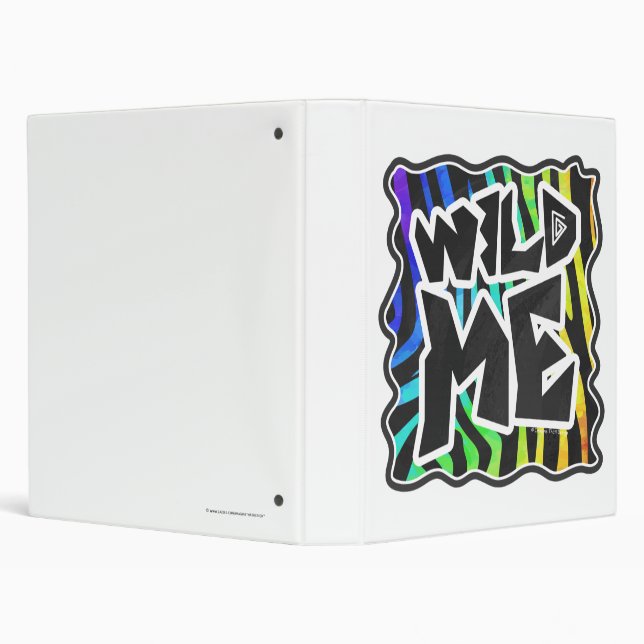 Zebra Black and Rainbow Wild Me Binder (Background)