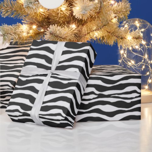 Zebra Black and White Animal Print Wrapping Paper