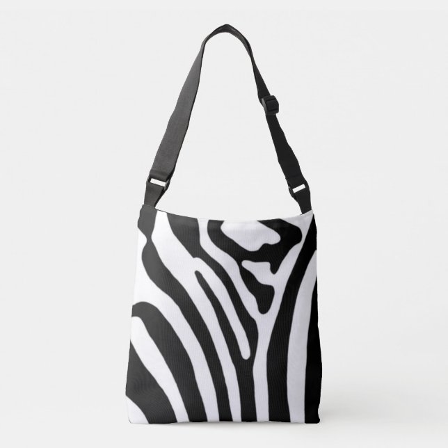 Zebra ~ Black and White Crossbody Bag (Front)