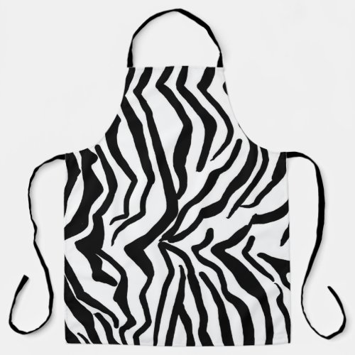 Zebra Black And White Hide Fur Pattern Apron