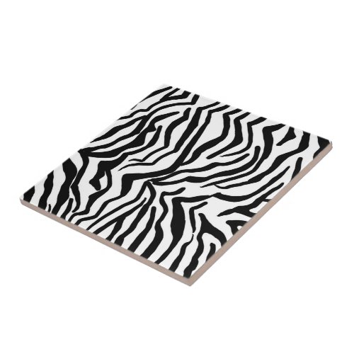 Zebra Black And White Hide Fur Pattern Ceramic Tile