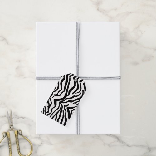 Zebra Black And White Hide Fur Pattern Gift Tags
