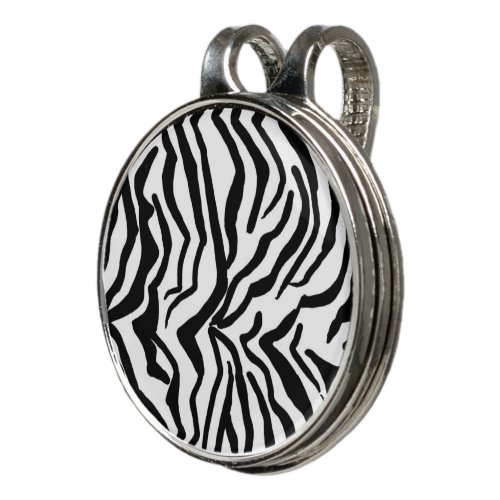 Zebra Black And White Hide Fur Pattern  Golf Hat Clip