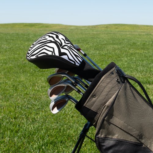 Zebra Black And White Hide Fur Pattern  Golf Head Cover