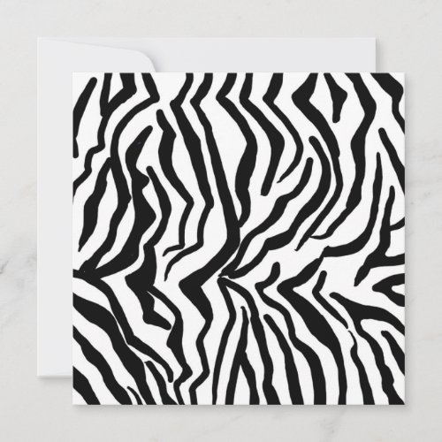 Zebra Black And White Hide Fur Pattern Holiday Card