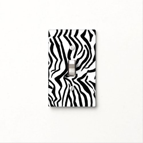 Zebra Black And White Hide Fur Pattern Light Switch Cover