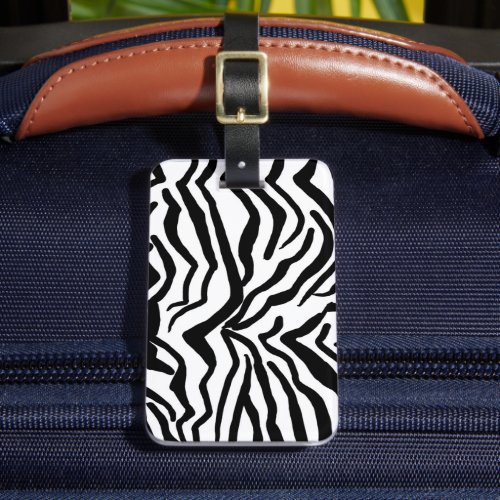 Zebra Black And White Hide Fur Pattern Luggage Tag