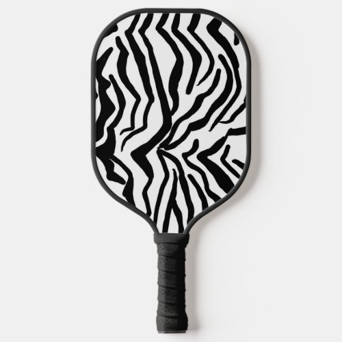 Zebra Black And White Hide Fur Pattern Pickleball Paddle