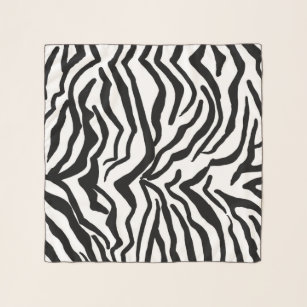 Zebra Black And White Hide Fur Pattern Scarf
