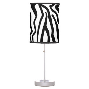 Zebra Black And White Hide Fur Pattern Table Lamp