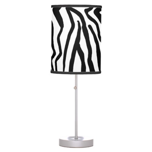 Zebra Black And White Hide Fur Pattern Table Lamp