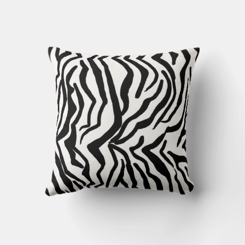 Zebra Black And White Hide Fur Pattern Throw Pillow