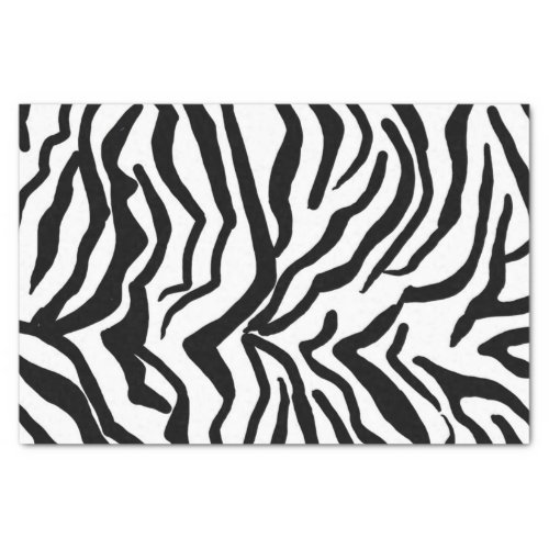 Zebra Black And White Hide Fur Pattern Tissue Paper