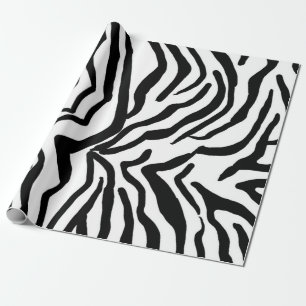 Zebra Black And White Hide Fur Pattern Wrapping Paper
