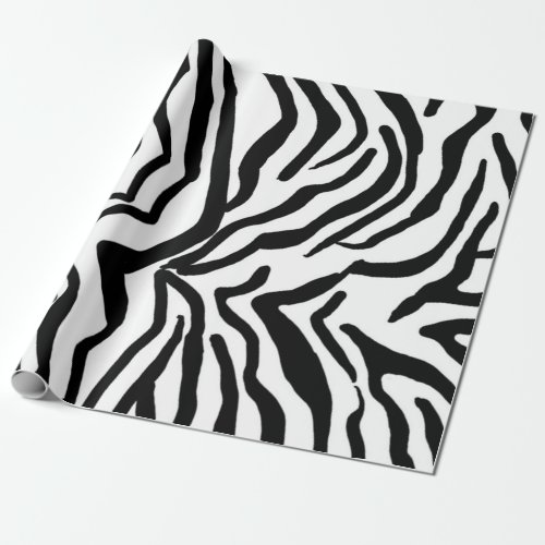 Zebra Black And White Hide Fur Pattern  Wrapping Paper