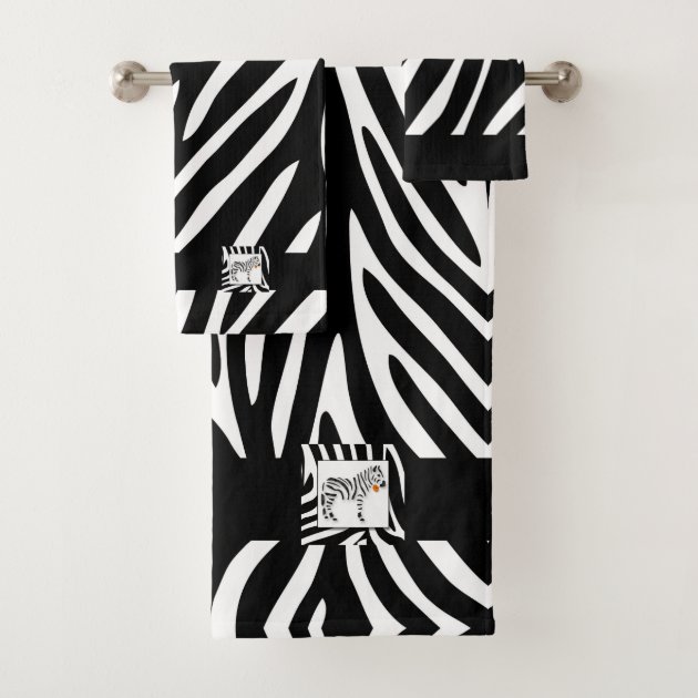 Zebra print towel online set