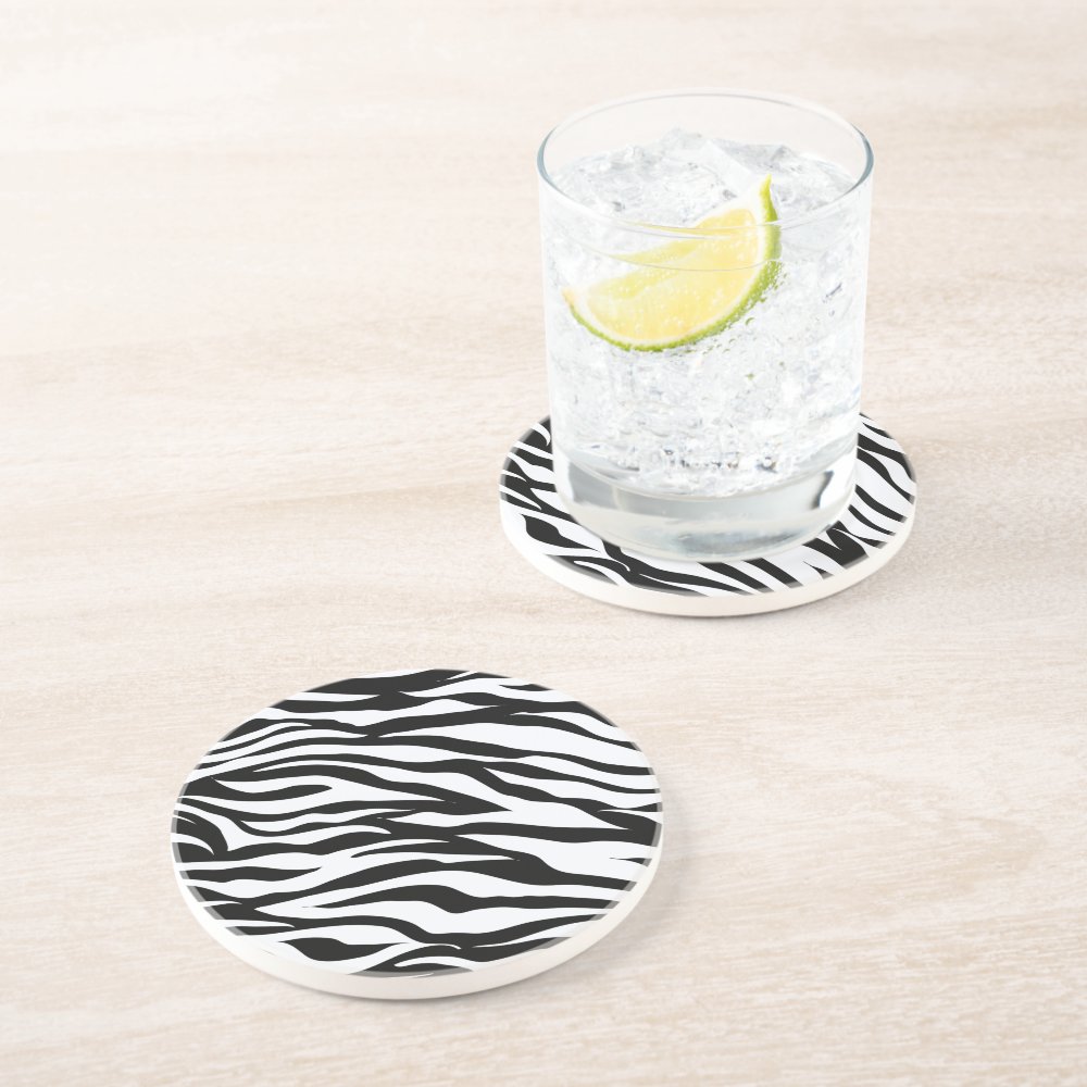 Discover Zebra Black and White Pattern Drink Coasters