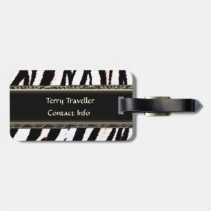 Zebra Black and White Personalized Luggage Tags