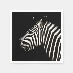 Zebra Black and White Stripes Animal Napkins