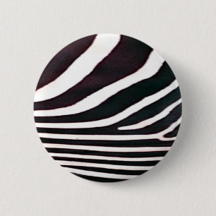 Zebra Black and White Stripes Print Button