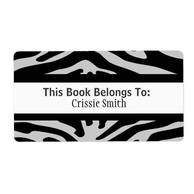 Zebra Black & Gray Label (Front)