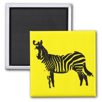 Zebra Black Silhouette Fridge Magnet by FunnyBusiness at Zazzle