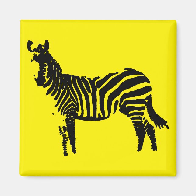 Zebra Black Silhouette Fridge Magnet (Front)