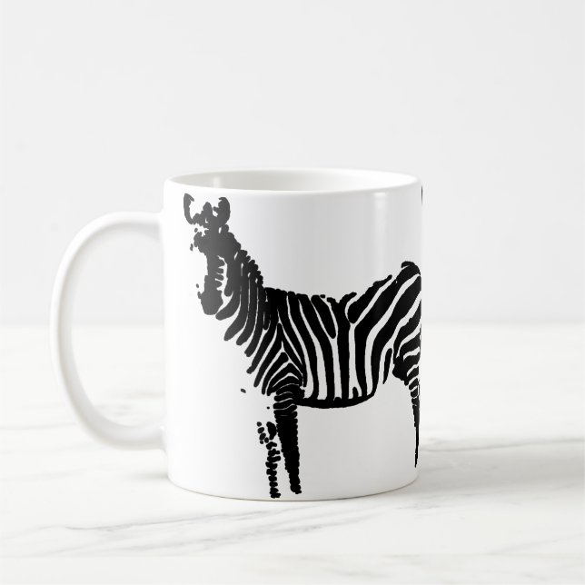 Zebra Black Silhouette Mug or Travel Mug (Left)
