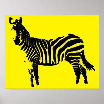 Zebra Black Silhouette Poster by FunnyBusiness at Zazzle