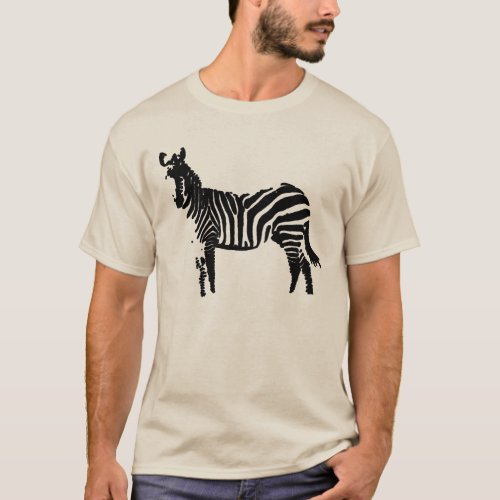 Zebra Black Silhouette T_Shirt