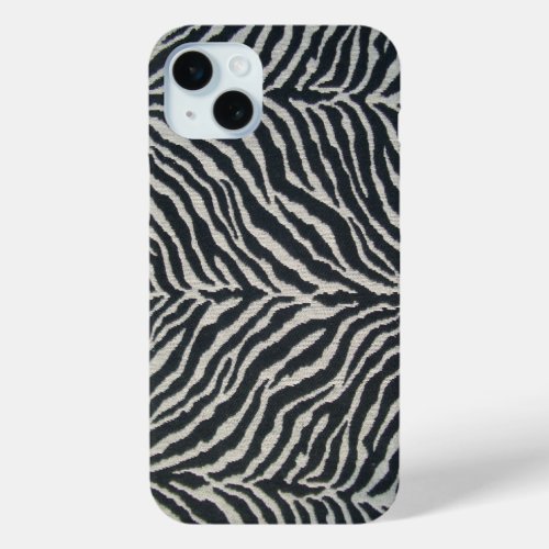 Zebra Black white stripes print iPhone 15 Plus Case