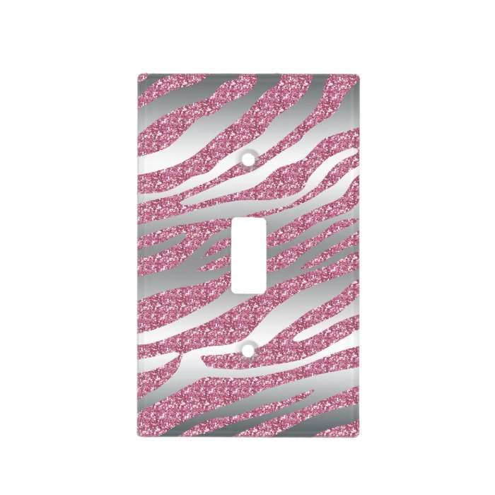 Zebra Bling Glitter Light Switch Pink Cover Light Switch Covers