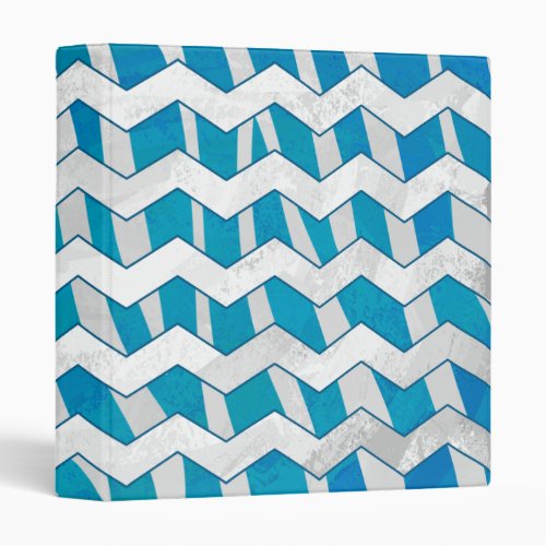 Zebra Blue and White Chevron Binder