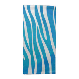 Zebra Blue and White Print Cloth Napkin