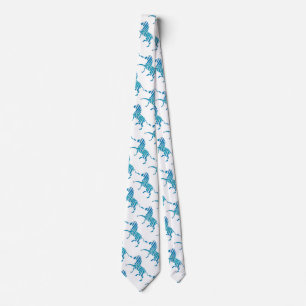 Zebra Blue and White Silhouette Neck Tie