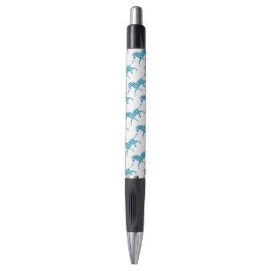 Zebra Blue and White Silhouette Pen