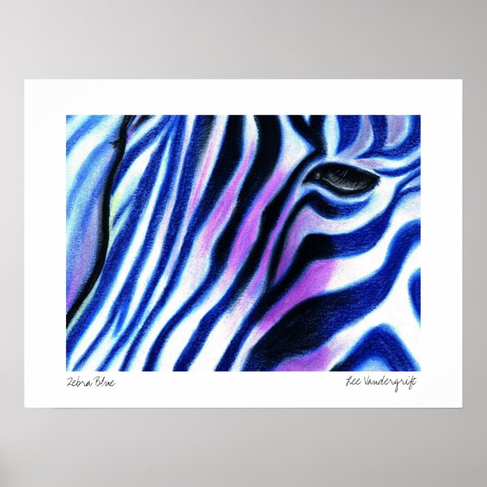 Zebra Blue poster by Lee Vandergrift