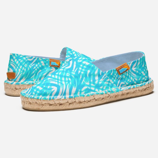 Zebra Blues Abstract Espadrilles (Angled)
